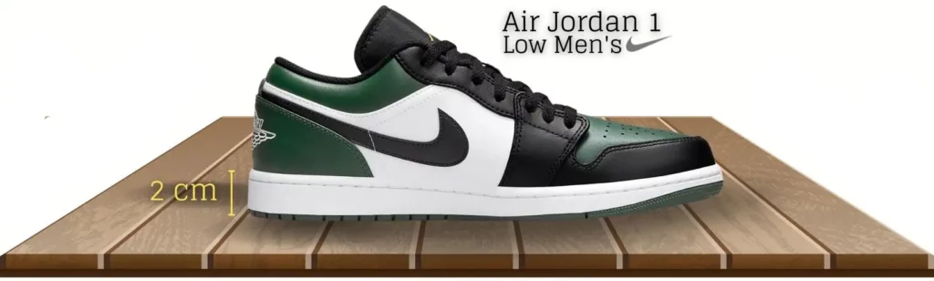 how much height do air jordan 1 add